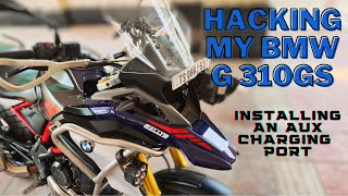 BMW G 310 GS  INSTALLING A CHARGING PORT [upl. by Bogusz]