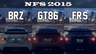 Subaru BRZ Premium vs Toyota GT86 vs Scion FRS  NFS 2015 Drag Race [upl. by Ydiarf647]