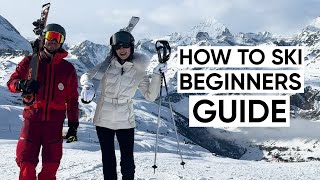 How to Ski Beginners Guide to Wearing a Helmet Holding Poles Wearing and Holding Skis [upl. by Cupo374]