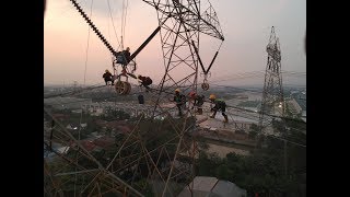 RECONDUCTORING 500 KV HTLS ACCC BALARAJA  LENGKONG  GANDUL [upl. by Anahsek]