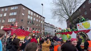 Rosenmontagszug in Münster 2024 [upl. by Yrdnal292]