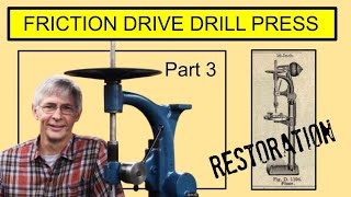 1918 Jas Clark Jr Electric Co Friction drive drill press  Building a new drive  Part 3 [upl. by Panchito]