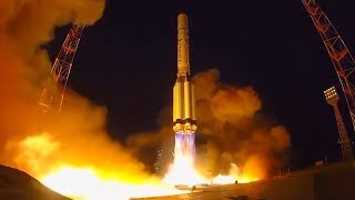 Russian Proton Breeze M  Blagovest No 11L Communications Satellite Launch Footage [upl. by Enyleve318]