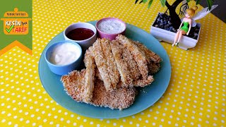 Şinitzel Nasıl Yapılır  Tavuk Şinitzel tarifi  Chicken Tenders Schnitzel [upl. by Leacock]