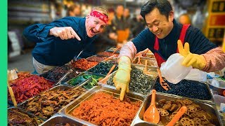 Traditional Korean Street Food Tour at Gwangjang Market in Seoul [upl. by Acilef]