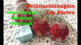 Weihnachtskugeln aus Perlen Mit Perlen häkeln HÄKELKUGEL SCHEMA GRATIS Annas Perlen [upl. by Ynattib729]