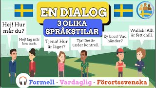 Träna Svenska  En dialog men tre olika språkstilar [upl. by Akeihsat987]