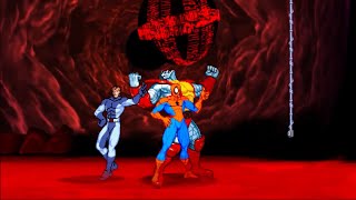 Marvel vs Capcom 2 Ice Man SpiderMan and Colossus arcade playthrough [upl. by Naxela]