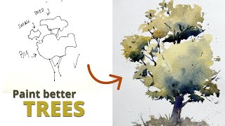 This tip will CHANGE how you paint TREES in Watercolour [upl. by Ellerad]