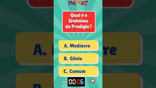 Qual é o Sinônimo de Prodígio quiz shorts [upl. by Nesnar544]