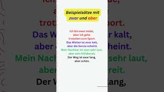 Beispielsätze mit zwar und aber alltagsdeutsch  germangrammar  b1prufung  mündlicheprüfung [upl. by Aleac]