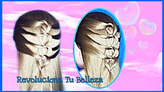 Peinado Con Nudos Para Cabello Largo  Knotted Hairstyle for Long Hair cabellolargo peinados [upl. by Cestar]