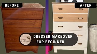 BeginnerFriendly Dresser Makeover Furniture Flipping [upl. by Egnalos355]