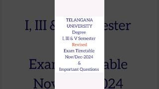 TU Degree Revised Exam Timetable Nov2024 [upl. by Naraa]