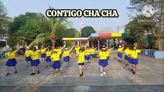 Contigo Cha Cha  Line Dance  Demo  Beauty LD Queen T Ratu  Mei2 LD Class [upl. by Ahterod]