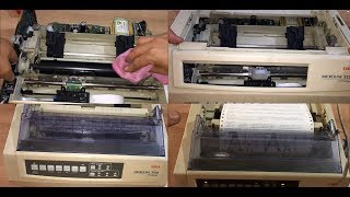 How to clean oki dot matrix printer 3320  3321  5520  5521 oki printer service maintenance [upl. by Atirb]