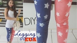 DIY Legging customizado USA  Andressa Moraes [upl. by Tzong]