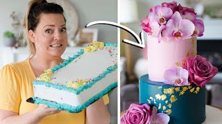 Turning a 20 Grocery Store Cake into a 500 Wedding Cake [upl. by Kristin715]