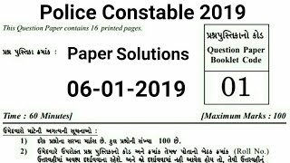 Police Constable paper solutions Date 06012019 [upl. by Merissa307]