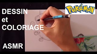 ASMR français  Dessin et coloriage  Coxy Pokémon [upl. by Benni]