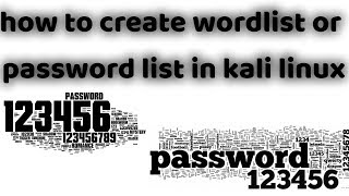 how to create wordlist or password list in kali linux  by  Prashant Ardeshana [upl. by Eelarol]