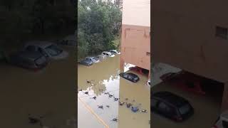 waterblock afterrain drowning cars bike scary [upl. by Omoj]