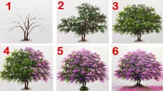 How to Paint a Tree with Acrylic lesson 14 [upl. by Debbi159]