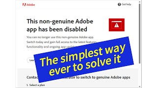 Solve  This nongenuine Adobe app has been disabled  Photoshop [upl. by Lesna599]