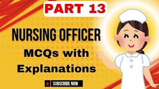 MHSRB NURSING IMPORTANT MCQS WITH EXPLANATION PART 13 [upl. by Arney]