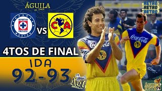 Águila Retro  Cruz Azul vs América  4tos de final Ida  Temp 9293  Águila en linea [upl. by Maghutte]