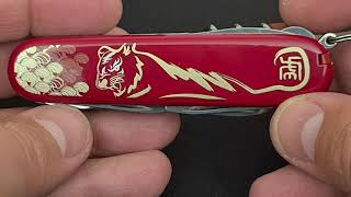 Victorinox Huntsman Year of the Tiger 2022 Super Pocket Knife with 14 Functions unboxing and demo [upl. by Avie96]