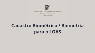 Cadastro Biométrico  Biometria para o LOAS [upl. by Tronna]