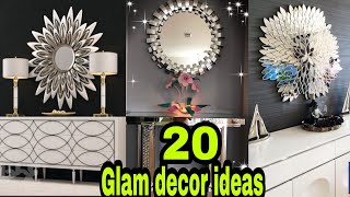 20 Glam wall decor ideas  mirror art  art and craft  diy project  Craft Angel [upl. by Aztilay]