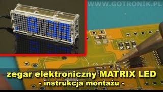 Zegar elektroniczny MATRIX LED z termometrem [upl. by Lleunamme]