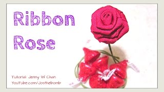 DIY Valentines Day Crafts  How to make a Rose from Ribbon  DIY Rose Flower [upl. by Ennaed]