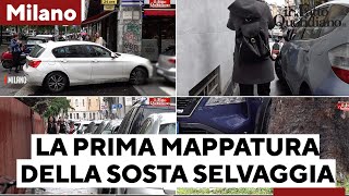 Marciapiedi aiuole strisce pedonali A Milano la mappatura della sosta selvaggia “Una giungla” [upl. by Genaro]