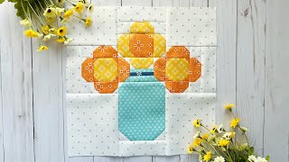 Sew a Flower Jar block with me [upl. by Naj]