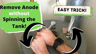 Keep Water Heater from Spinning Remove Anode Rod EASY TRICK [upl. by Udall599]