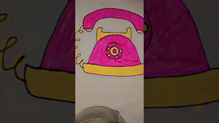 Telephone ☎coloring drawing shorts artandcrafts viralvideos telephone [upl. by Attenra]