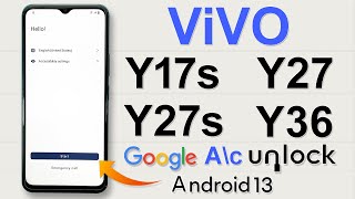 New Security 2024 VIVO Y17s Y27 Y27s Y36 FRP BypassGoogle Account Bypass Android 13 Without PC✅ [upl. by Htieh]