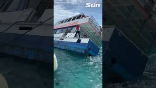 Bahamas boat capsize Survivor records terrifying shipsinking ordeal shorts [upl. by Nenad574]