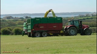 Silage with John Deere Overlooking the Holy Island [upl. by Anecusa]