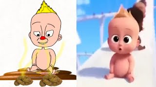 Baby Boss Dance Funny Drawing Meme video [upl. by Hgielac]