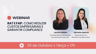 Webinar  RAT e FAP Como reduzir custos empresariais e garantir compliance [upl. by Bellanca359]