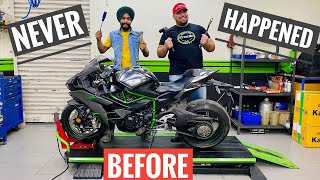 First KAWASAKI H2 Carbon 2020 Service Celebration 😍 Fastest Legal Bike on earth 😈 [upl. by Eylloh]