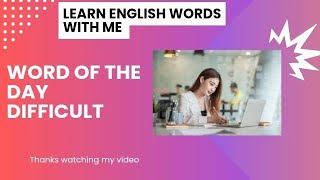 Difficult Meaning in Urdu✍️  Difficult Meaning  English Words Meaning  Difficult ka Urdu meaning [upl. by Milty]