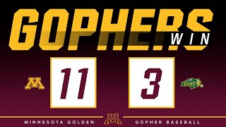 Highlights Gopher Baseball Never Trails in Tuesday Night Win Over NDSU [upl. by Attela]