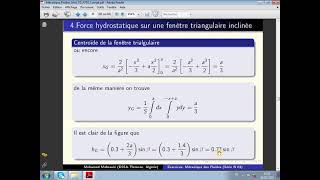 617 MDF Série 3 Exercice 04 Force hydrostatique sur une fenêtre triangulaire inclinée [upl. by Orsino]
