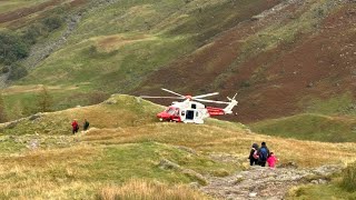 Scafell pike we saw a mountain rescue as descending the corridor route [upl. by Carrissa]