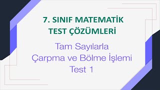 7 Sınıf Tam Sayılarla Çarpma Bölme İşlemleri Test 1 Çözümleri [upl. by Valda]